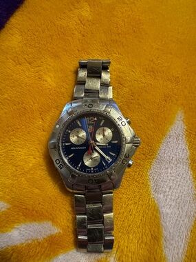 Used /working Tag Heuer Aquaracer Blue Dial Stainless Steel Chronograph